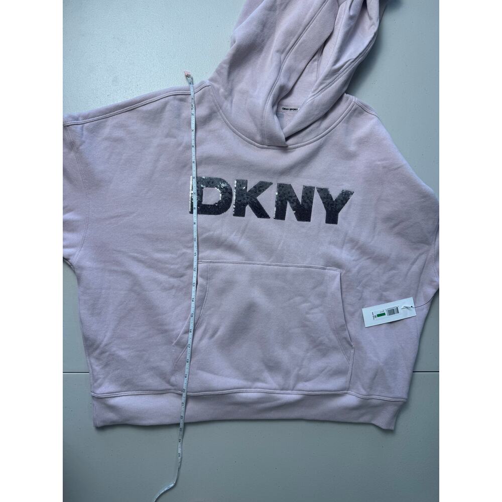 DKNY Sport Women's Sequin Pullover Fleece Hoodie ALLURE NWT SIZE L - Picture 12 of 12